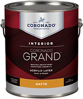 HATTIESBURG PAINT & DEC Coronado Grand is an acrylic paint and primer designed to provide exceptional washability, durability and coverage. Easy to apply with great flow and leveling for a beautiful finish, Grand is a first-class paint that enlivens any room.boom